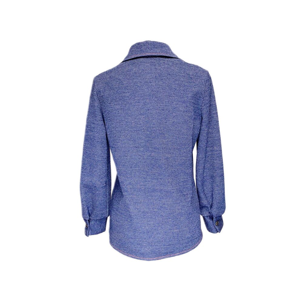 1970s Fuax Denim Button Up Collared Shirt - image 3